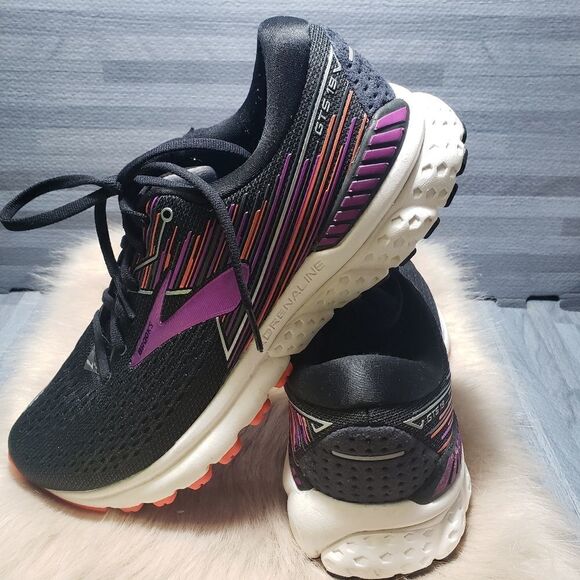 Brooks Womens Adrenaline GTS 19 Black Running Shoe - Picture 4 of 7